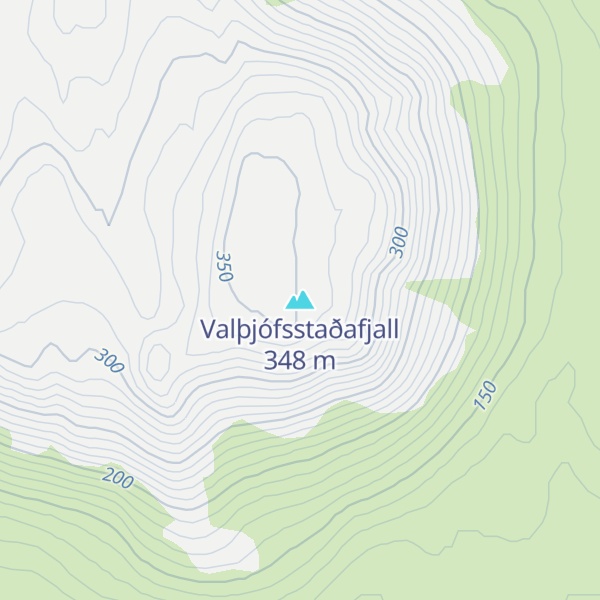 Map of Valþjófsstaðafjall
