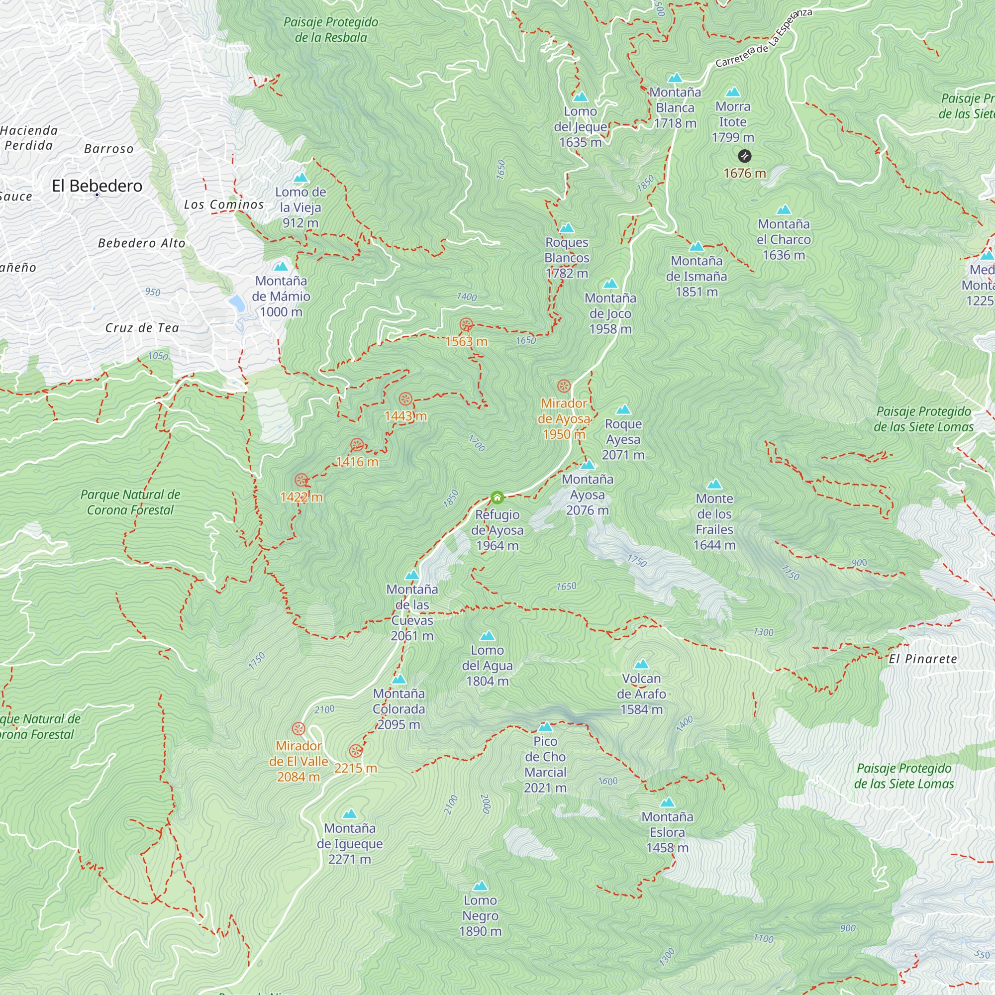 Refugio de Ayosa map