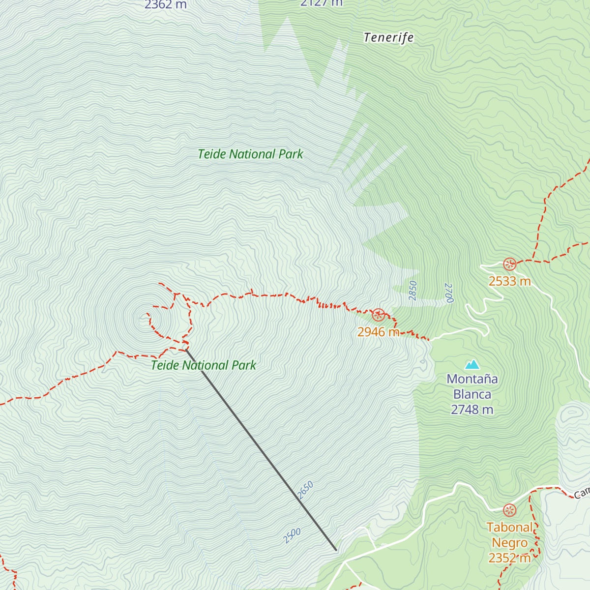 Refugio de Altavista map