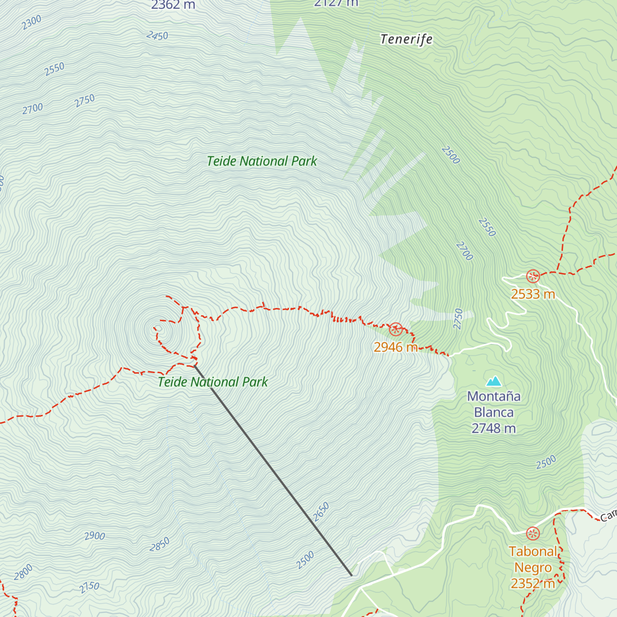 Refugio de Altavista map