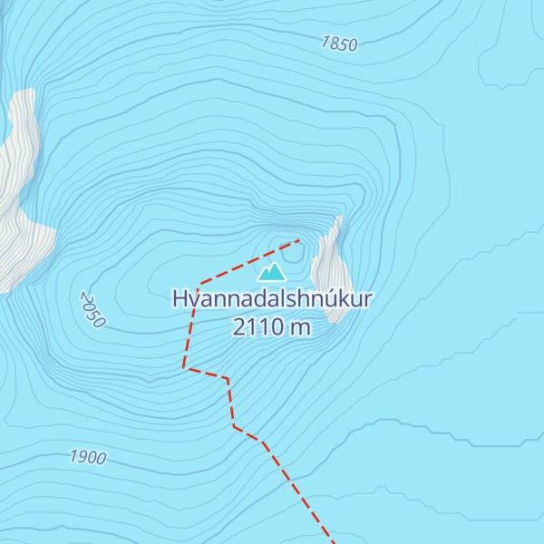 Map of Hvannadalshnúkur