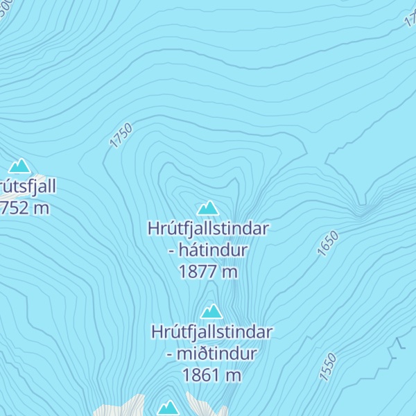 Map of Hrútfjallstindar - hátindur