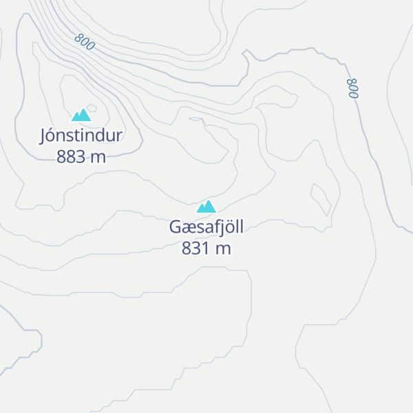 Map of Gæsafjöll