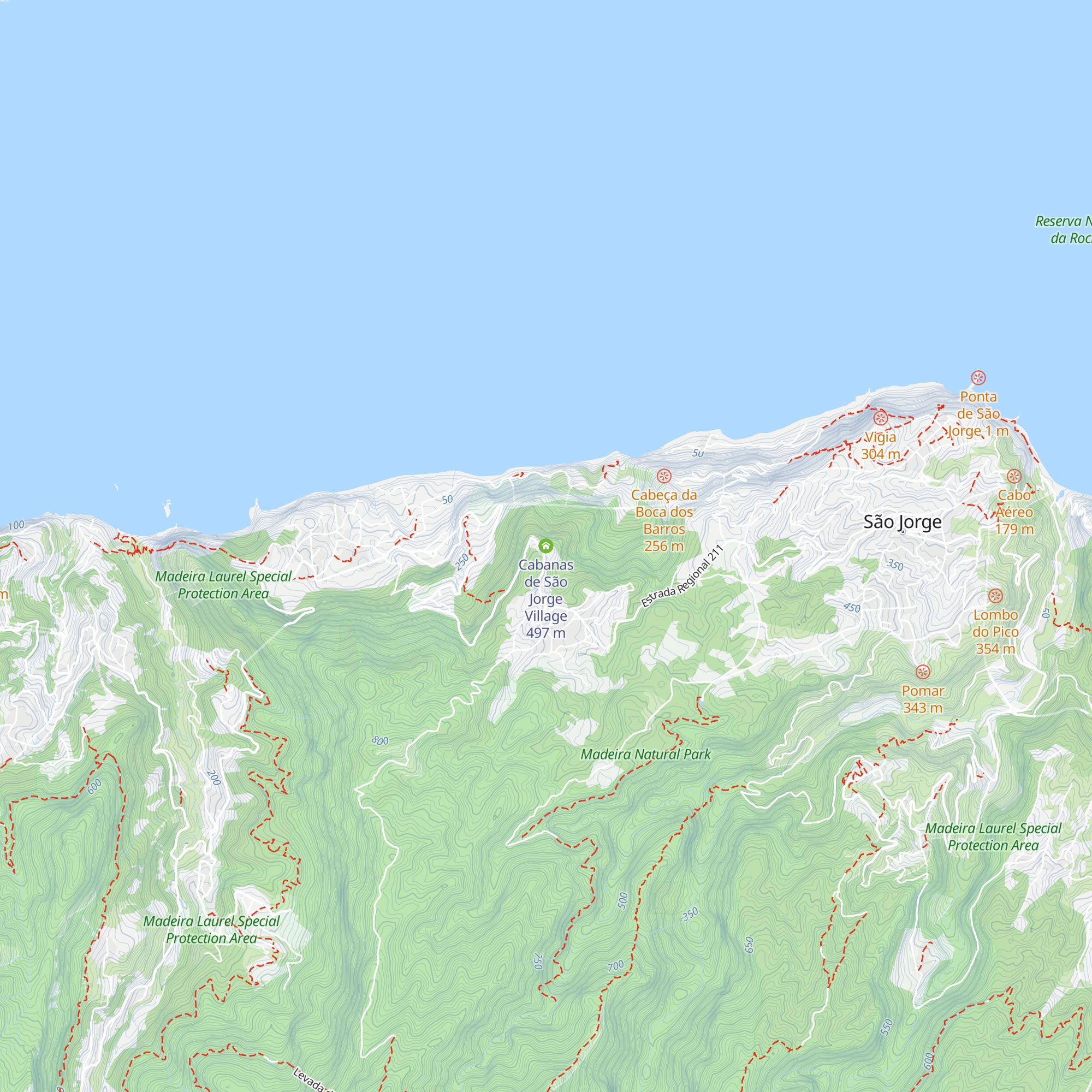 Cabanas de São Jorge Village map