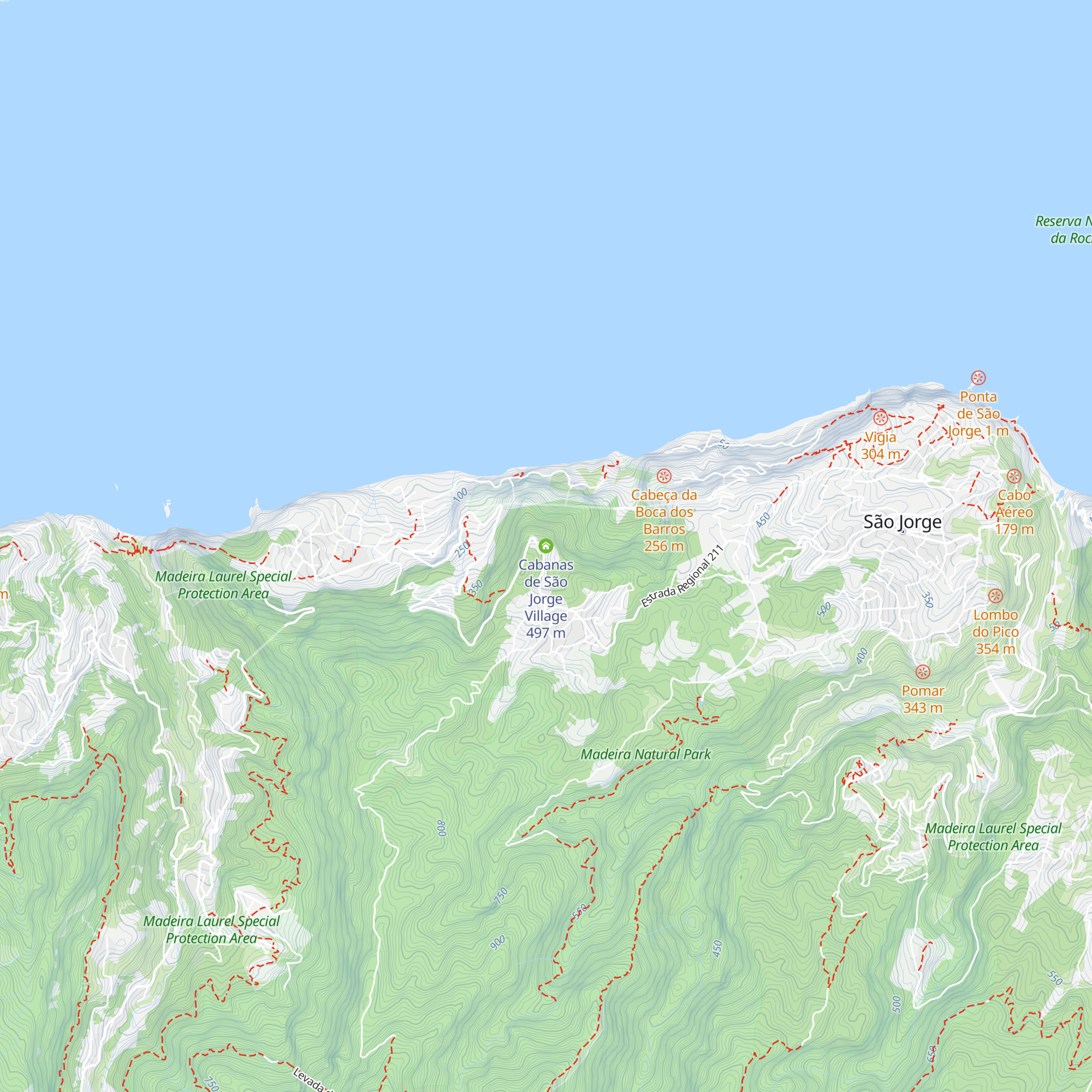 Cabanas de São Jorge Village map