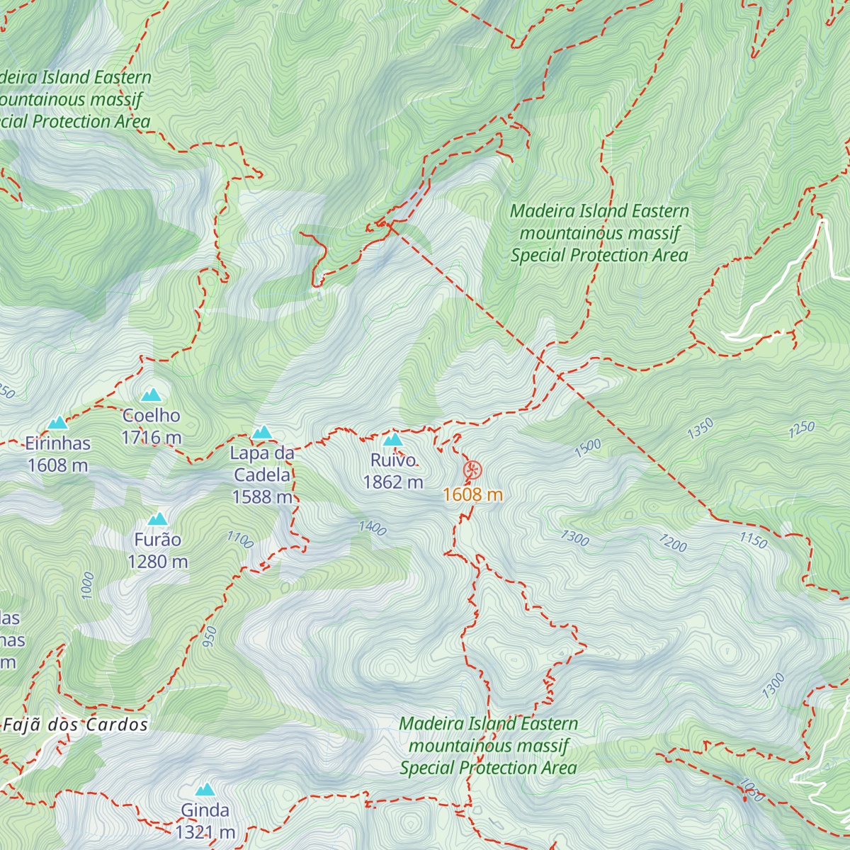 Casa de Abrigo do Pico Ruivo map