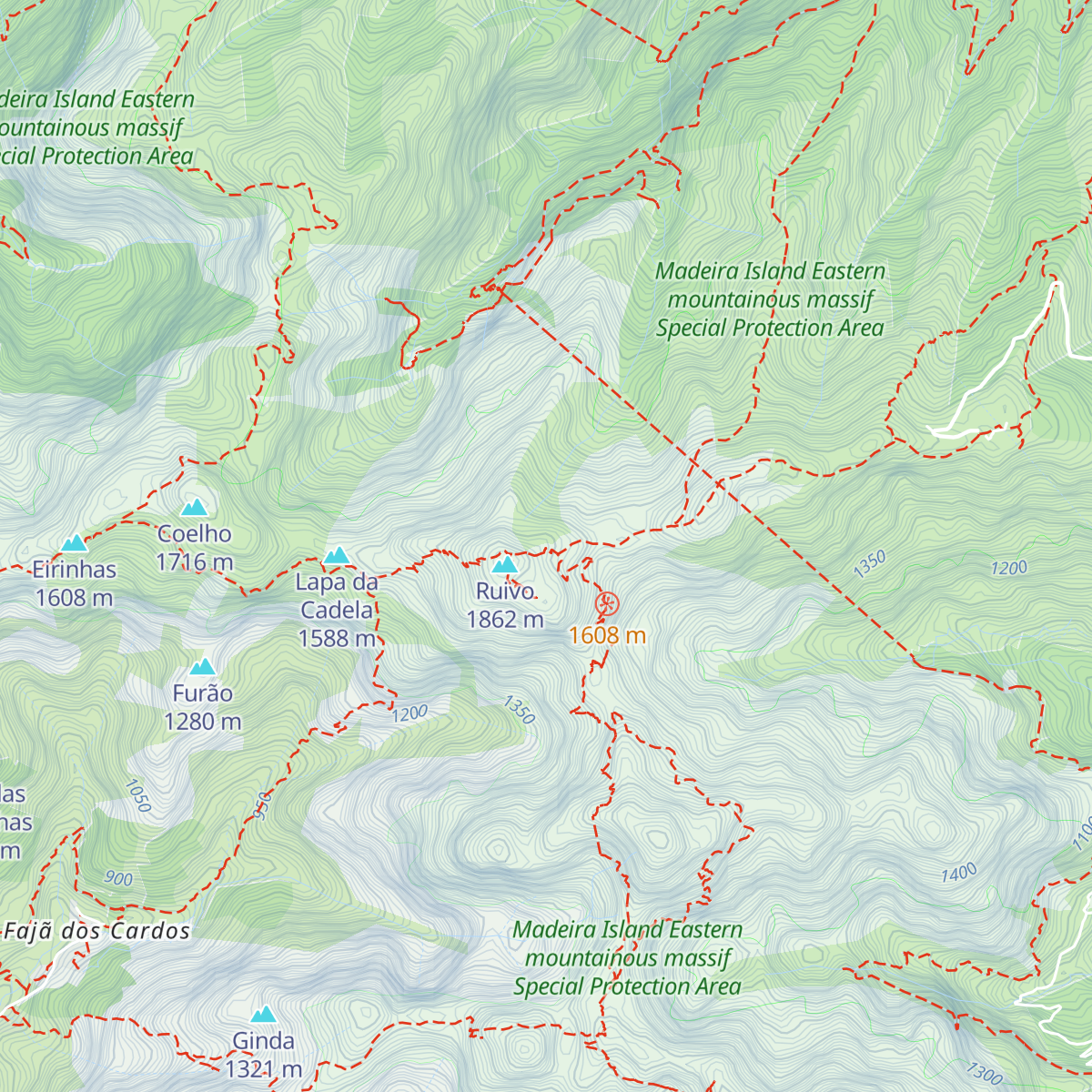 Casa de Abrigo do Pico Ruivo map