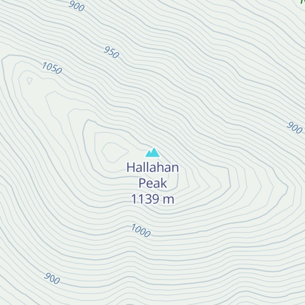Map of Hallahan Peak