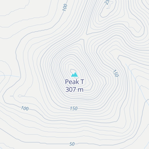 Map of Peak T