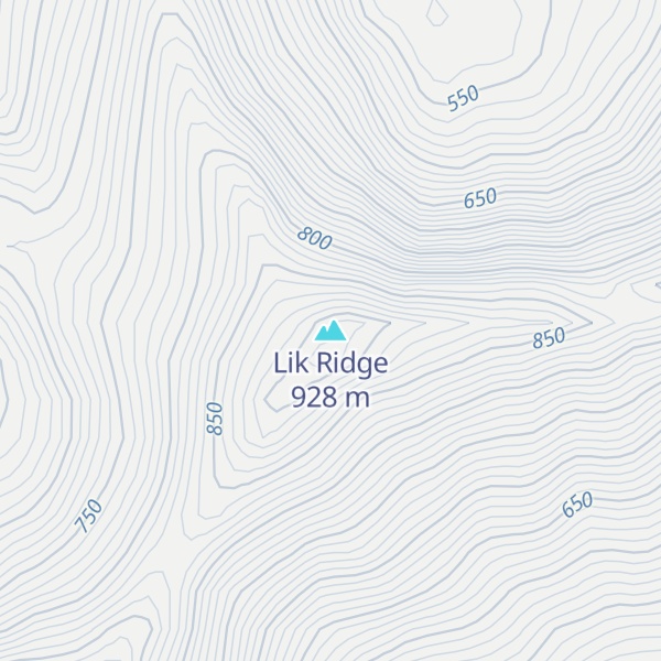 Map of Lik Ridge
