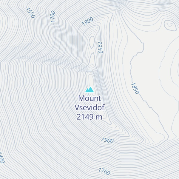 Map of Mount Vsevidof