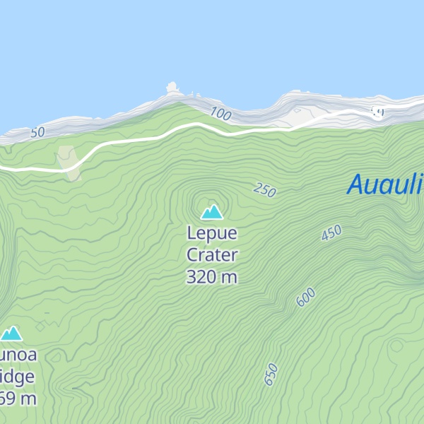 Map of Lepue Crater