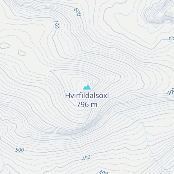 Map of Hvirfildalsöxl