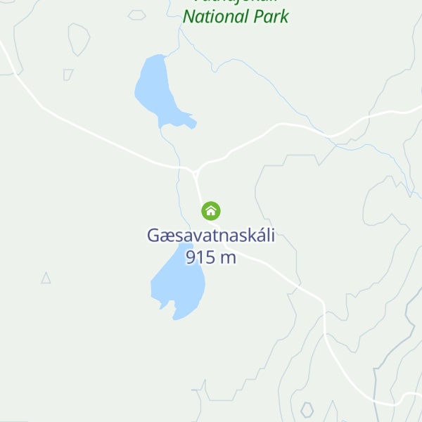 Map of Gæsavatnaskáli