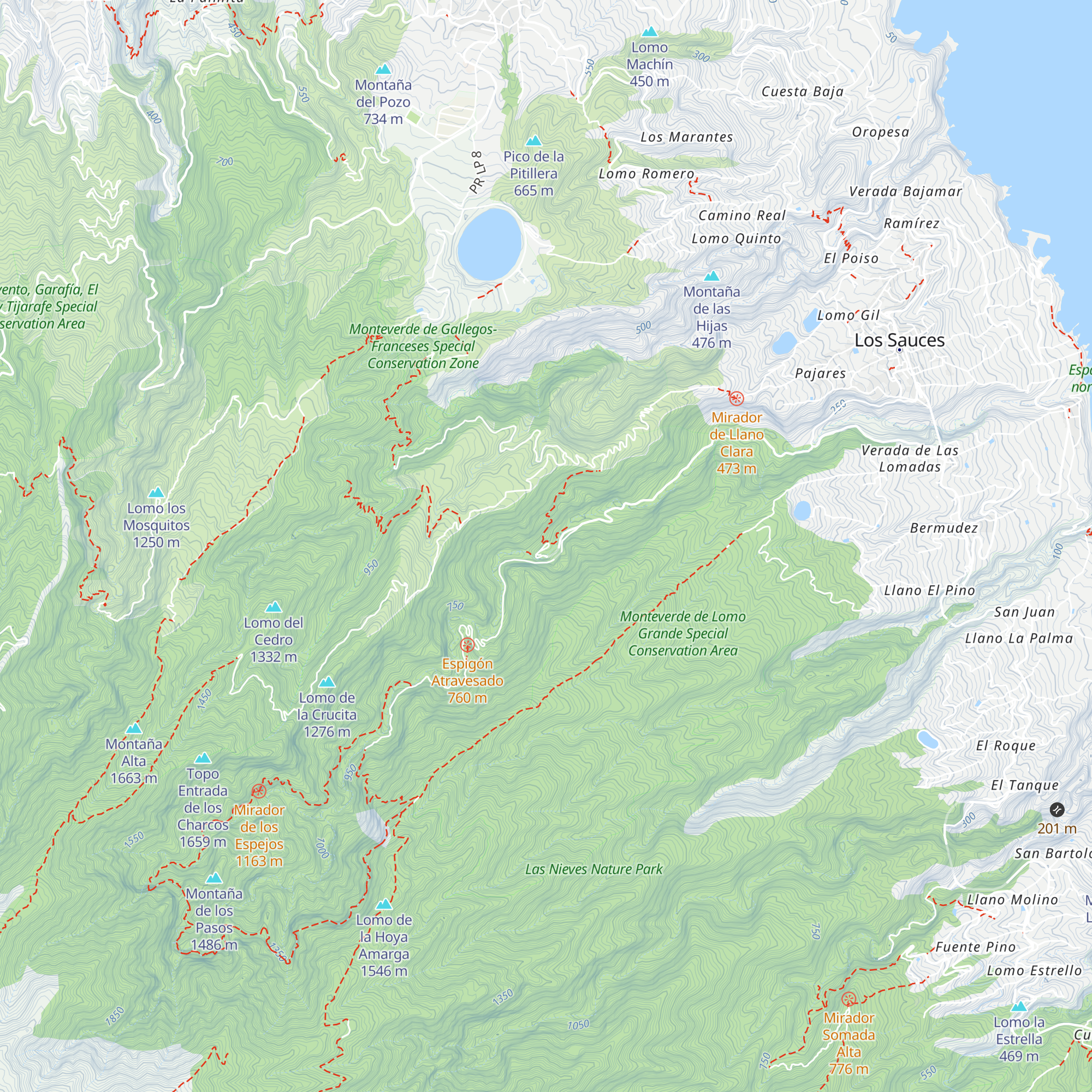 Punto de Información Ambiental Los Tilos map