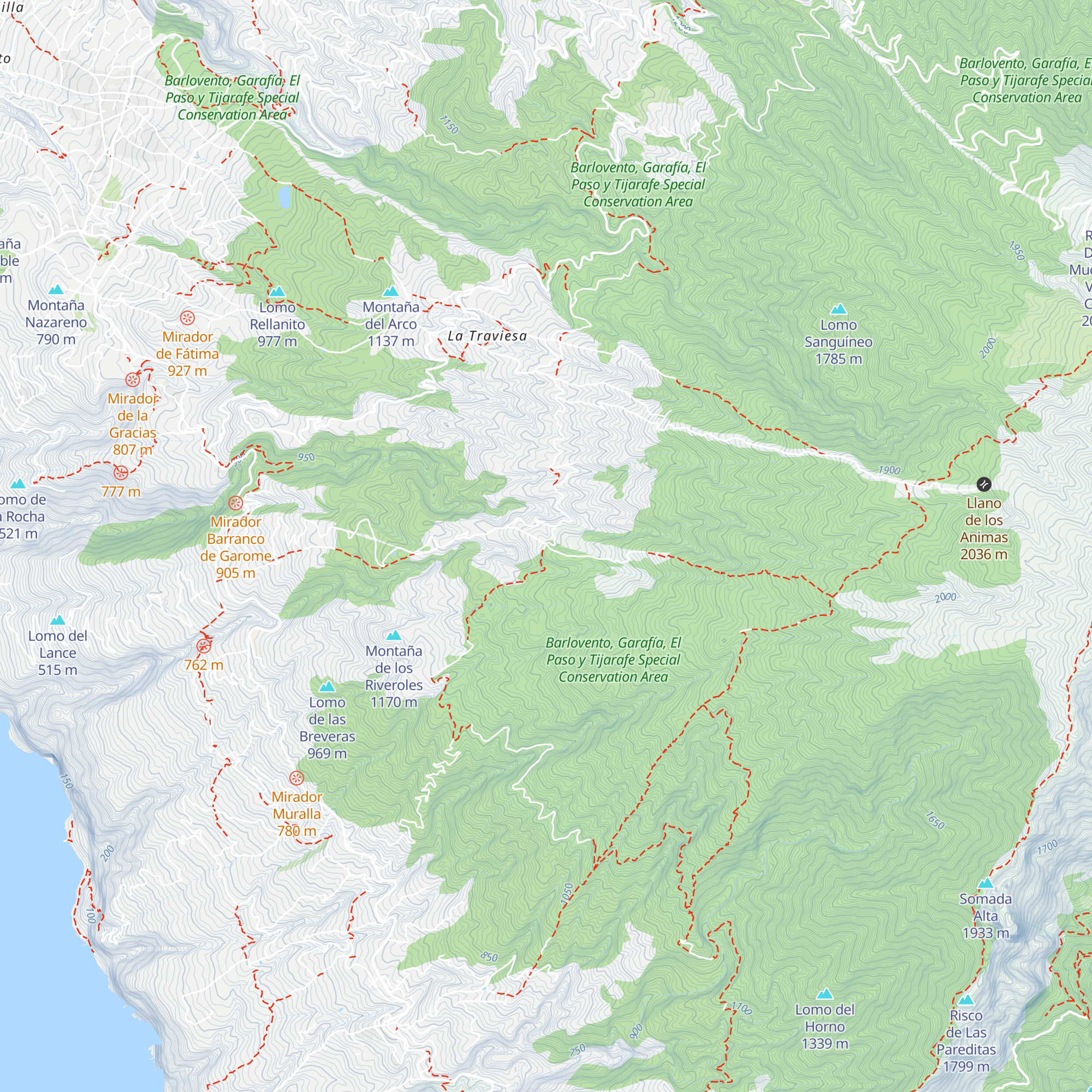 Refugio de Tinizara map