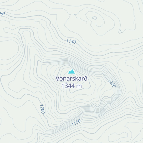 Map of Vonarskarð