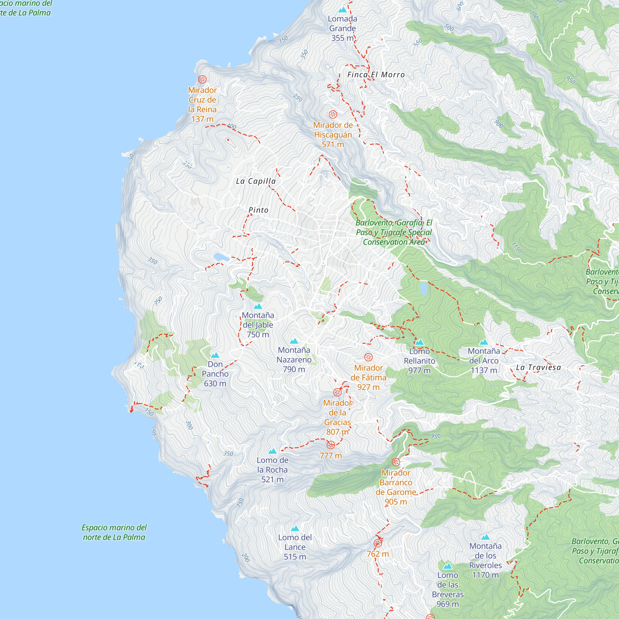 Punto de Información Ambiental de Puntagorda map