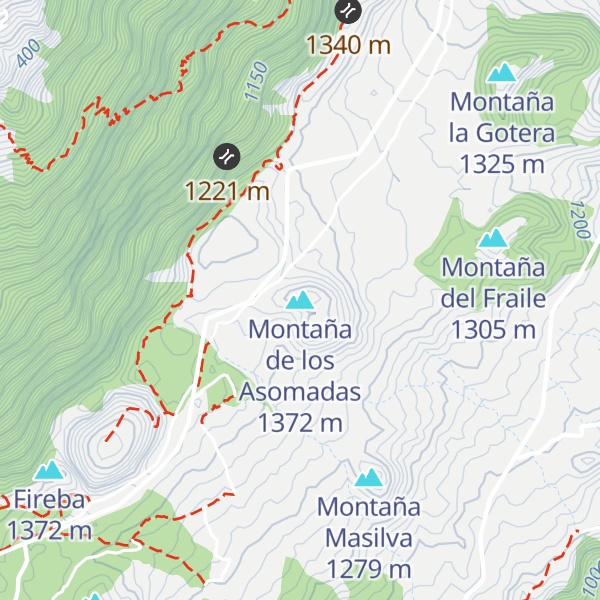 Map of Montaña de los Asomadas