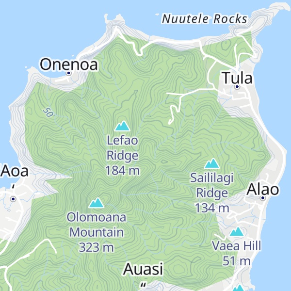 Map of Lefutu Ridge