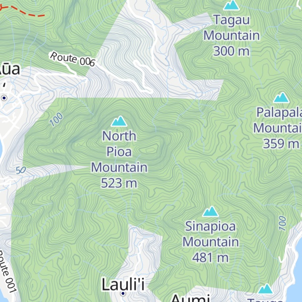 Map of South Pioa Mountain
