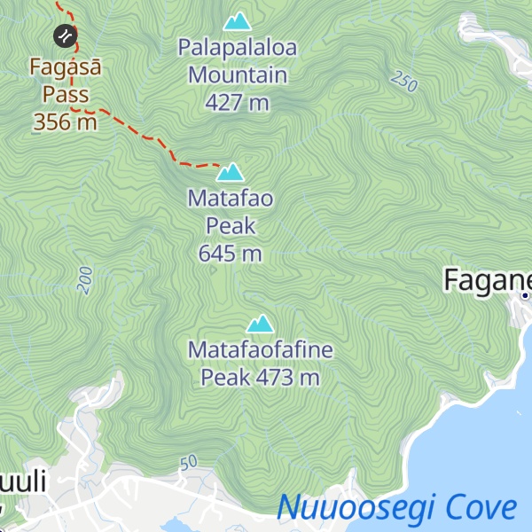 Map of Matafao Peak National Natural Landmark
