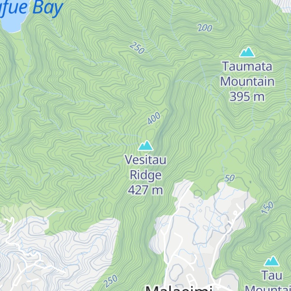 Map of Vesitau Ridge