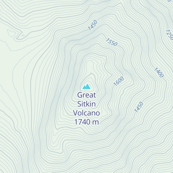 Map of Great Sitkin Volcano