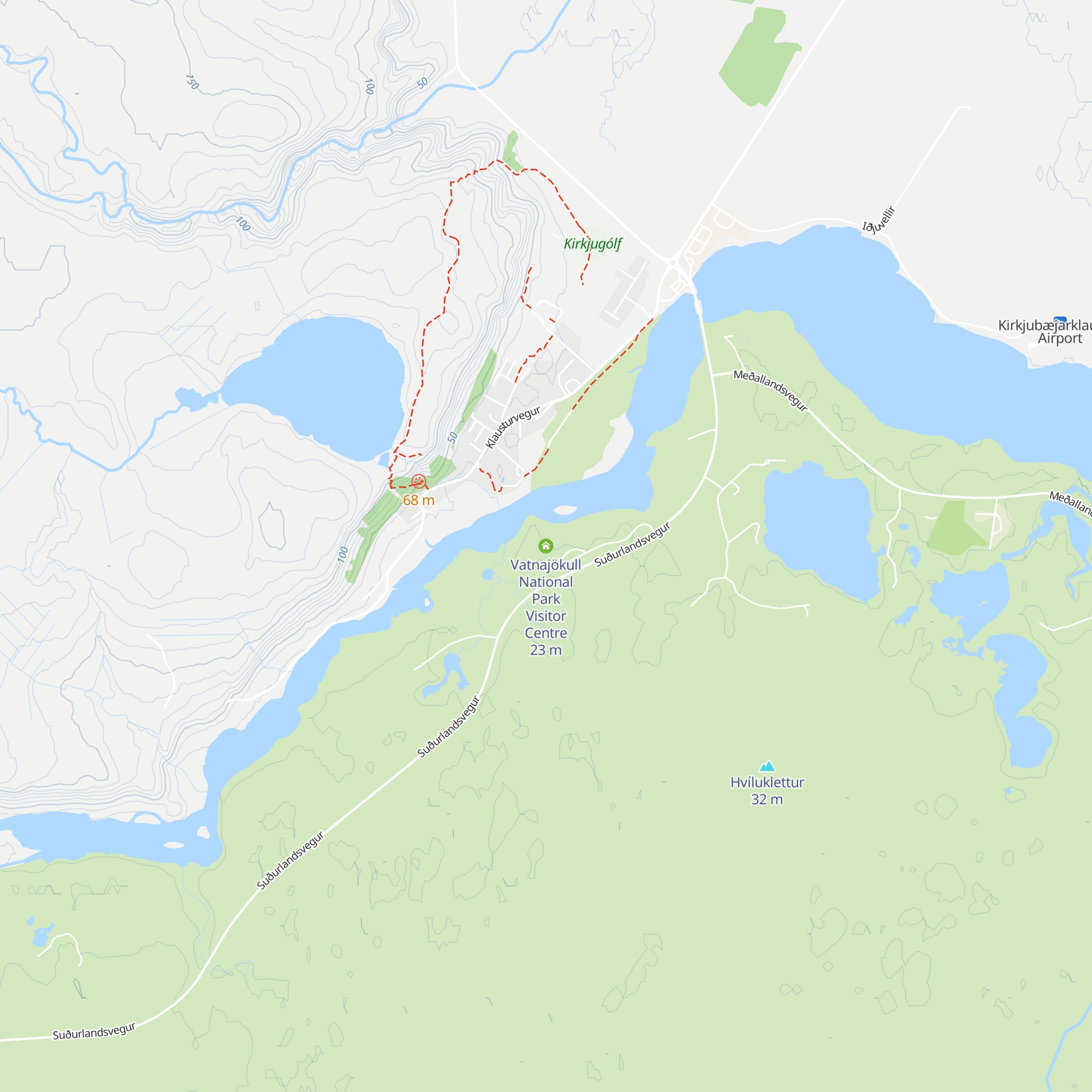 Vatnajökull National Park Visitor Centre map