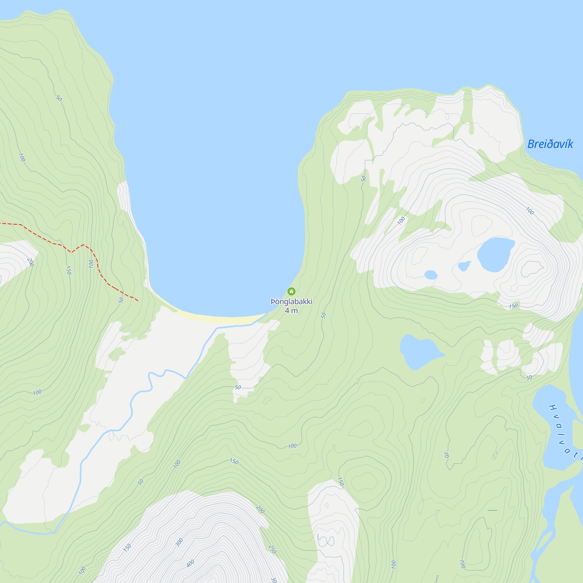 Þönglabakki map
