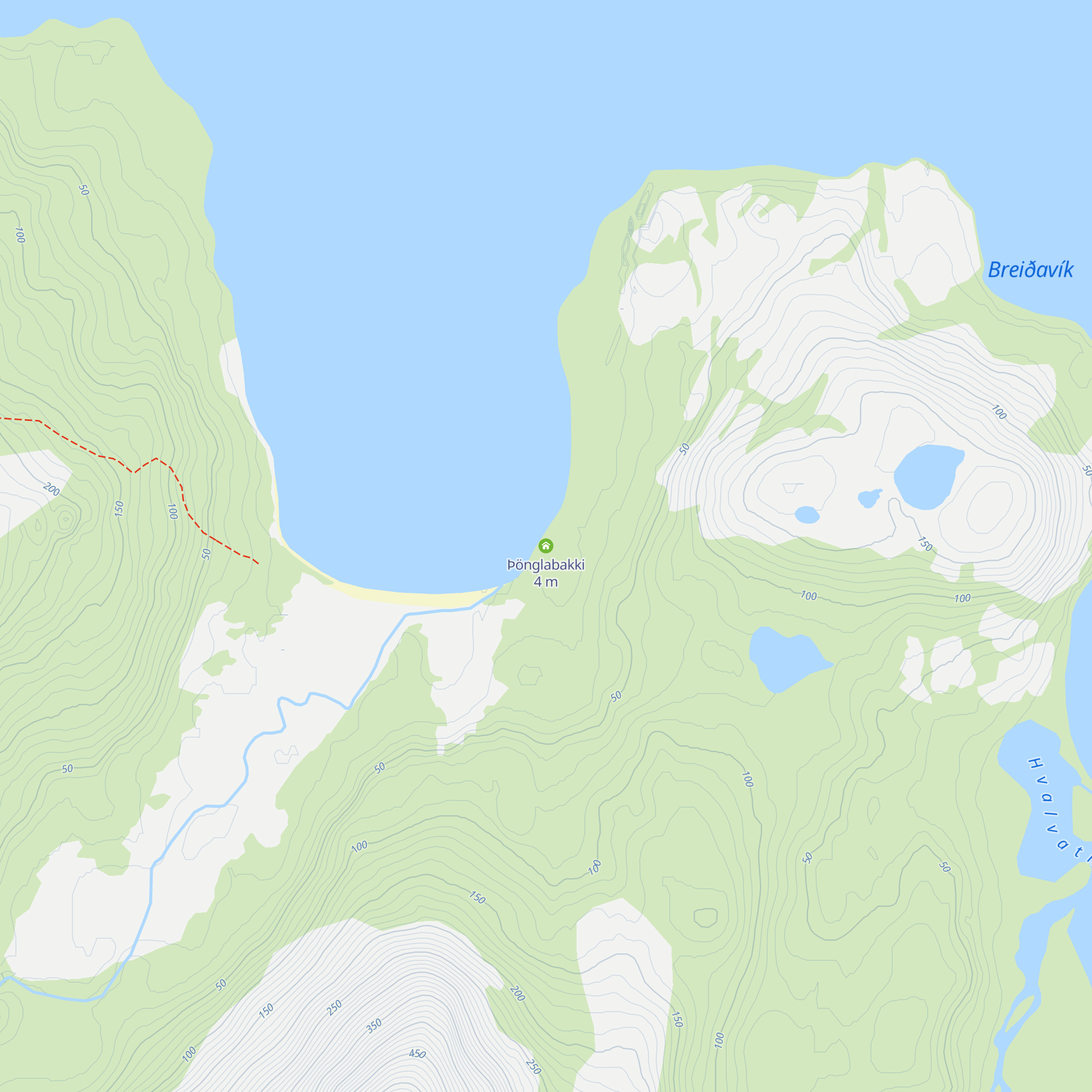 Þönglabakki map