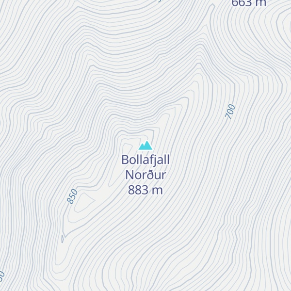 Map of Bollafjall Norður
