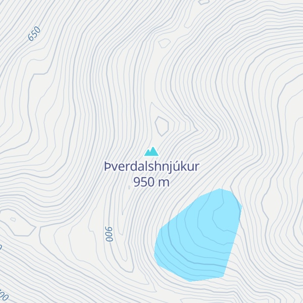 Map of Þverdalshnjúkur