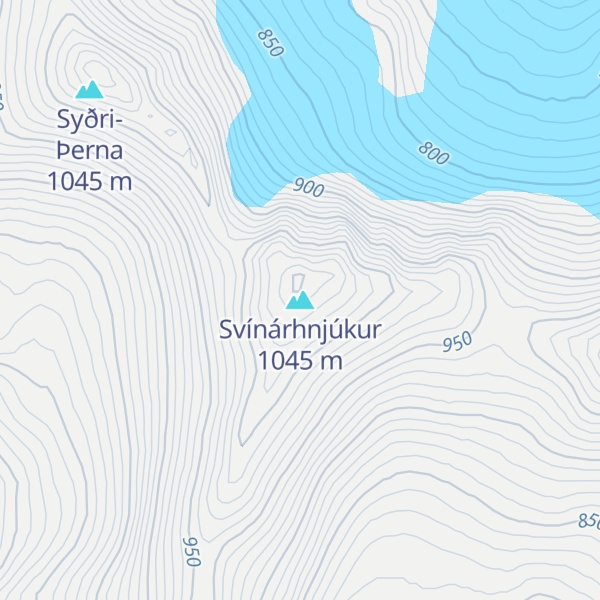 Map of Svínárhnjúkur