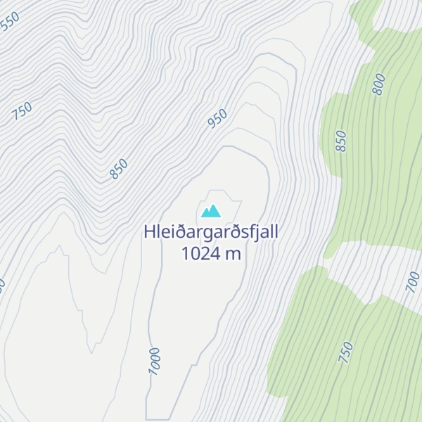 Map of Hleiðargarðsfjall