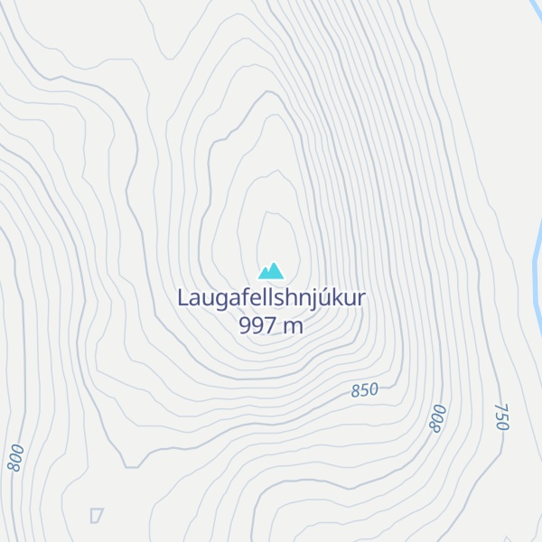 Map of Laugafellshnjúkur
