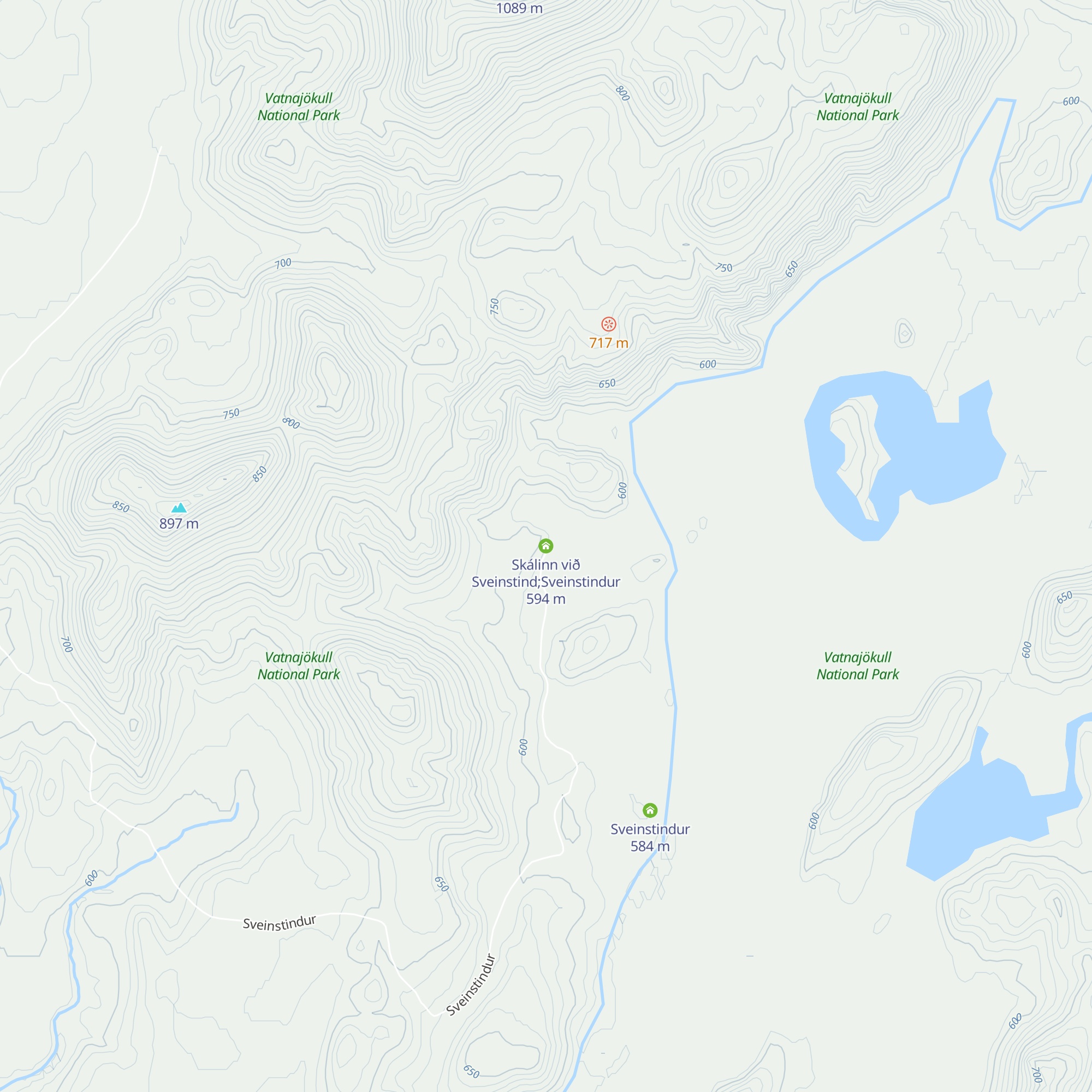 Skálinn við Sveinstind;Sveinstindur map
