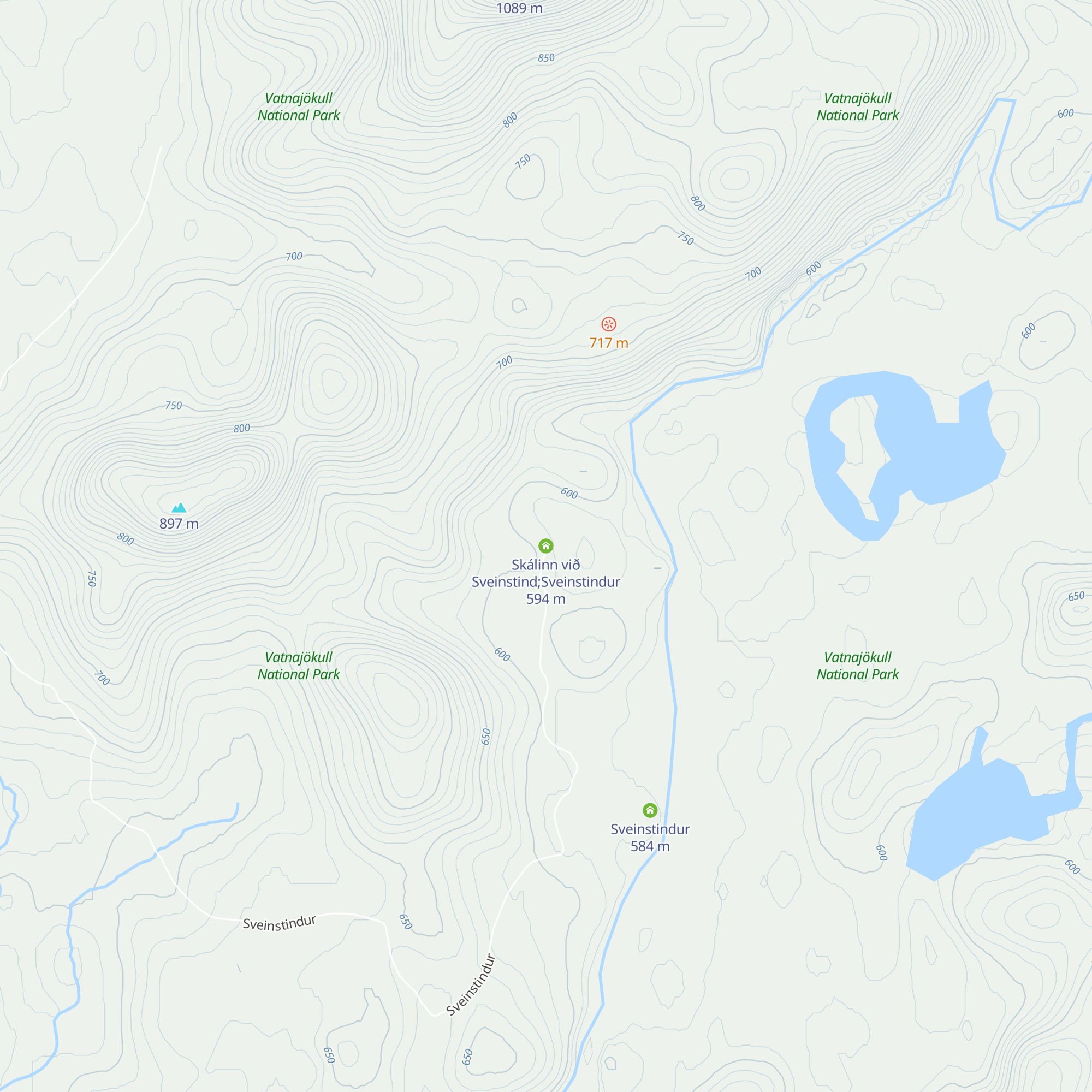 Skálinn við Sveinstind;Sveinstindur map
