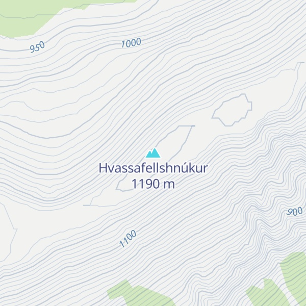 Map of Hvassafellshnúkur
