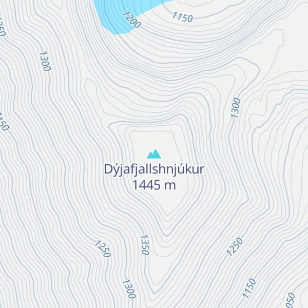 Map of Dýjafjallshnjúkur