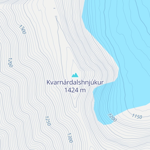 Map of Kvarnárdalshnjúkur