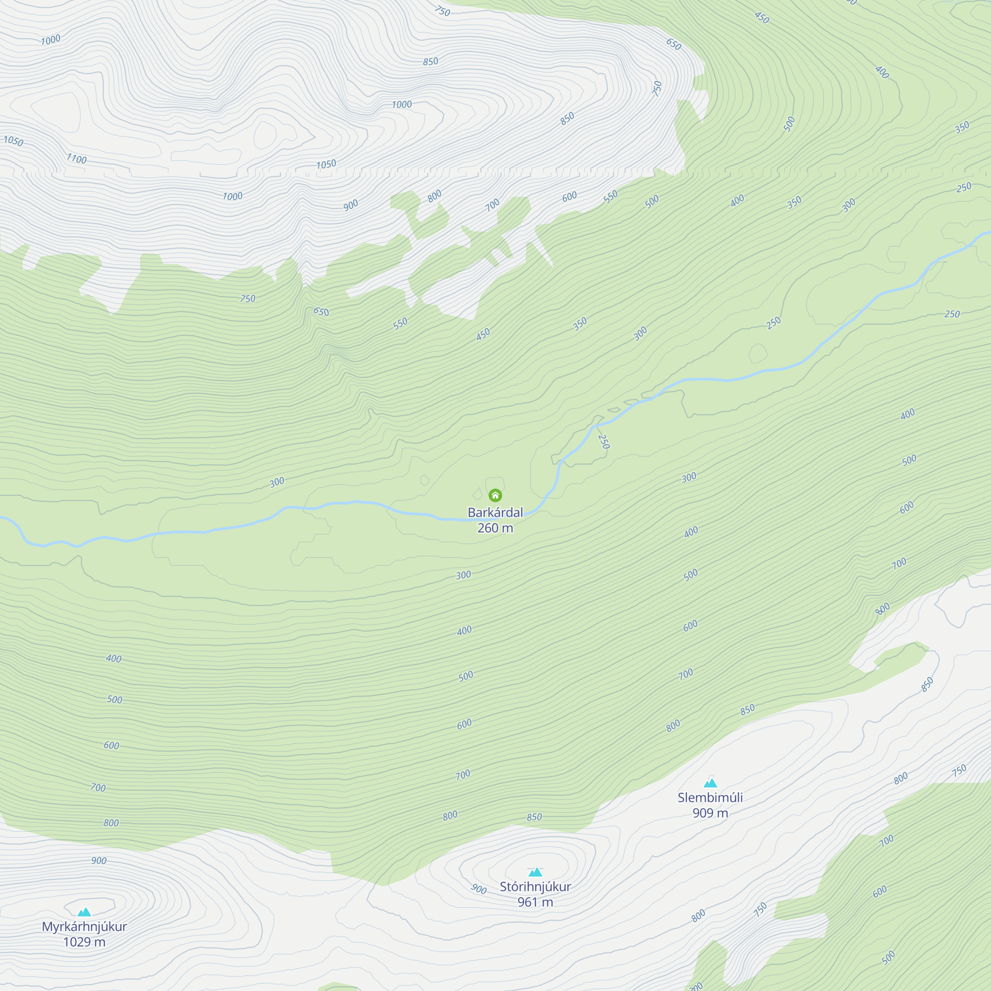 Barkárdal map