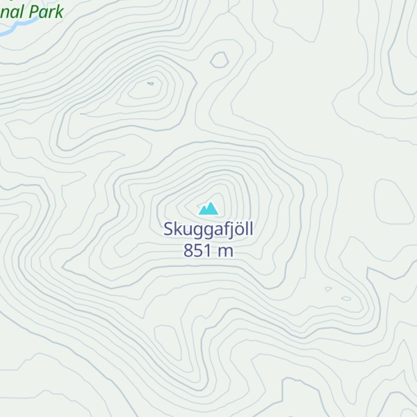 Map of Skuggafjöll