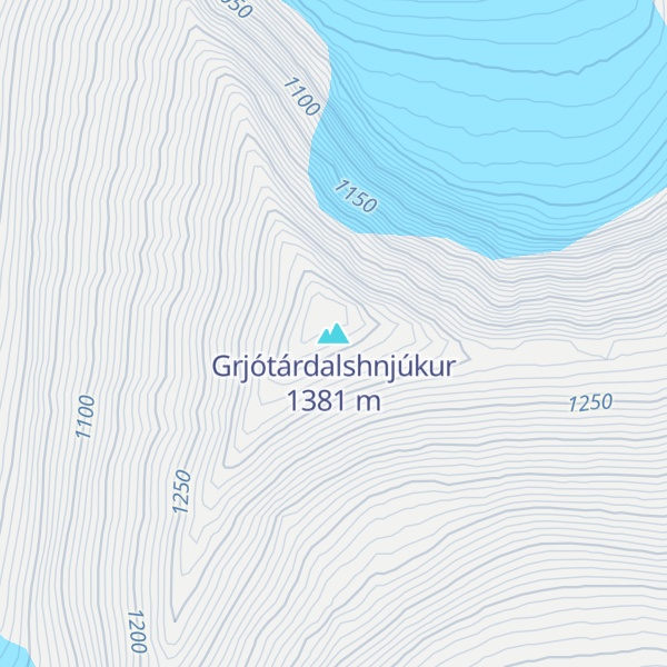 Map of Grjótárdalshnjúkur