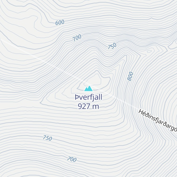 Map of Þverfjall