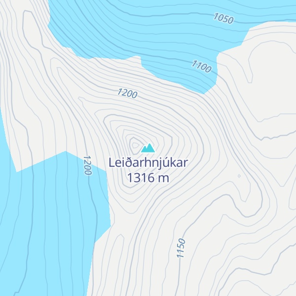 Map of Leiðarhnjúkar