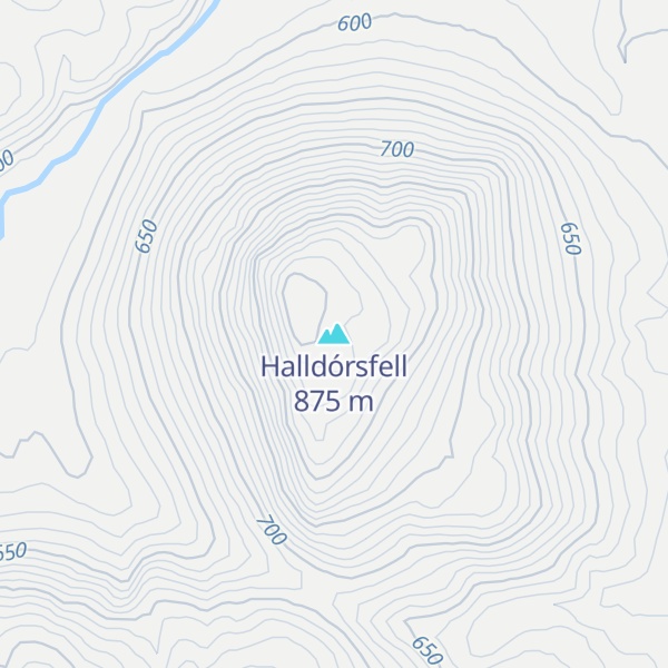 Map of Halldórsfell