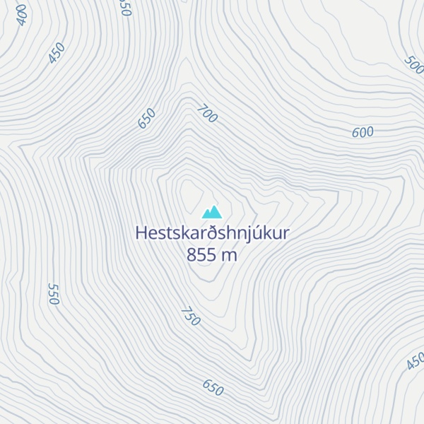 Map of Hestskarðshnjúkur