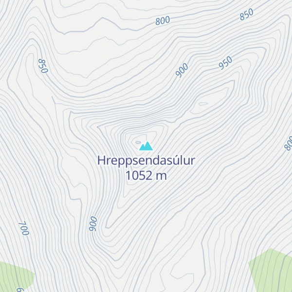Map of Hreppsendasúlur