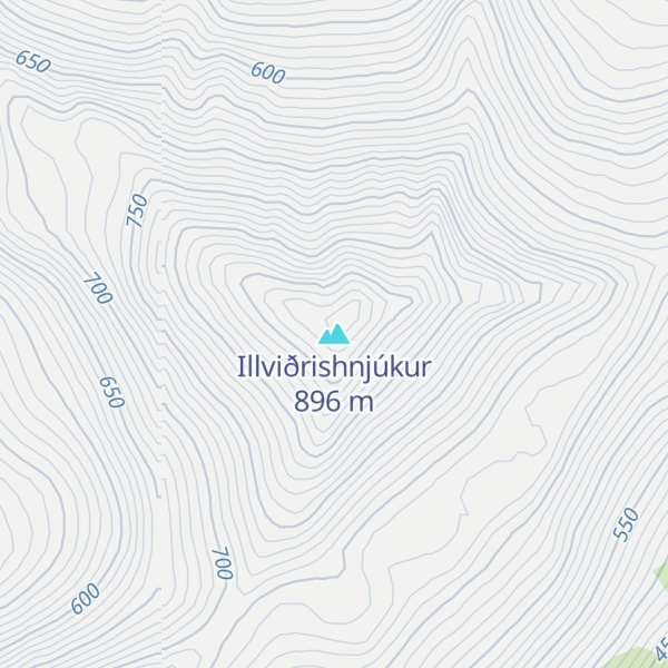 Map of Illviðrishnjúkur
